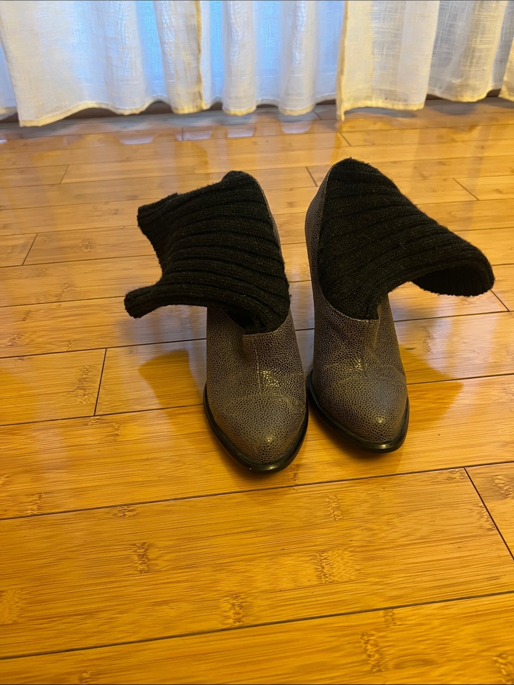 Stella McCartney Gray Pointed Toe Ankle Booties